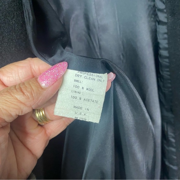 Women’s Vintage Black Wool Pea Coat Size 4 Warm Winter Preppy Quiet Luxury - Picture 9 of 10